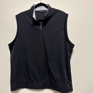 Walter Hagen Mens L Vest Golf Black 1/2 Zip GUC